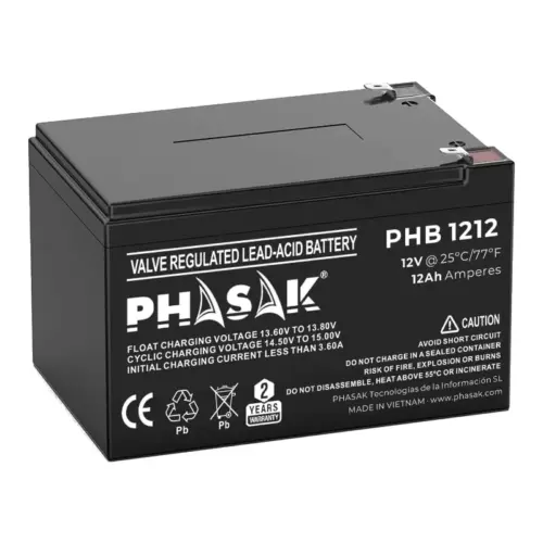Phasak PHB 1212 12 Ah 12 V bateria para UPS