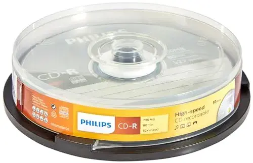 Philips CD-R 700MB 80min Slim Pack 10 Discos