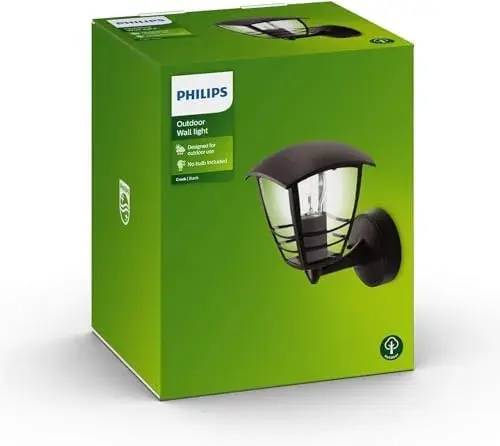Philips Candeeiro Wall Up Creek Preto Iluminação Decorativa Exterior
