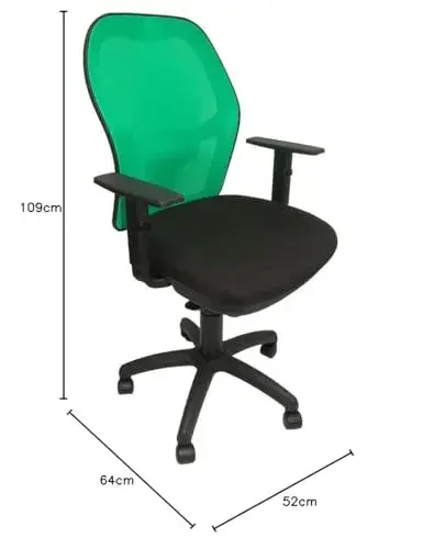 Piqueras y Crespo Jorquera Cadeira Operativa Preto Verde Ajuste Ergonômico