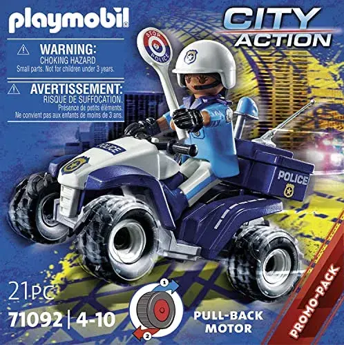 Playmobil City Action Police Speed Quad 4 Anos Conjunto