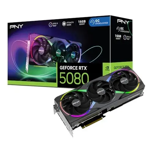 PNY RTX 5080 16GB Core 2775 MHz VRAM 10752 cores