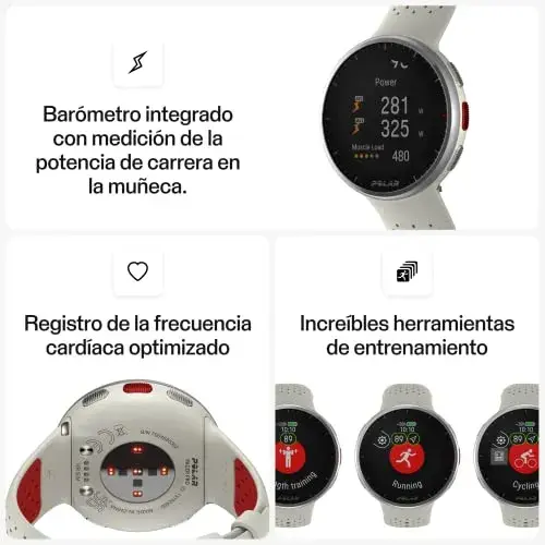 PolarPro Pacer Pro Ultraleve Smartwatch GPS Branco