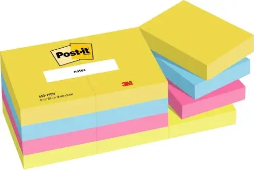 Post-it Bloco de Notas Aderentes 38×51 mm Pack 12