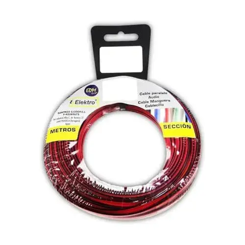 EDM Cabo Elétrico para Telefone 2X0,75mm Vermelho/Preto 15M