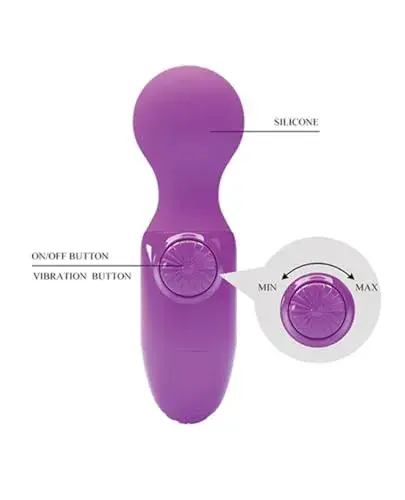 Pretty Love Mini wand Vibrador parede 2 pilhas AAA roxo
