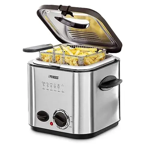 Princess Mini Fryer & Fondue 1,2 l Preto e Prateado