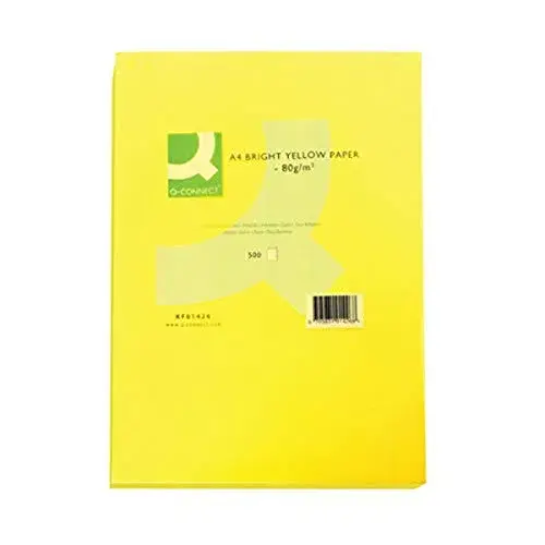 Q-Connect Papel Amarelo Resma 80g A4 500 folhas