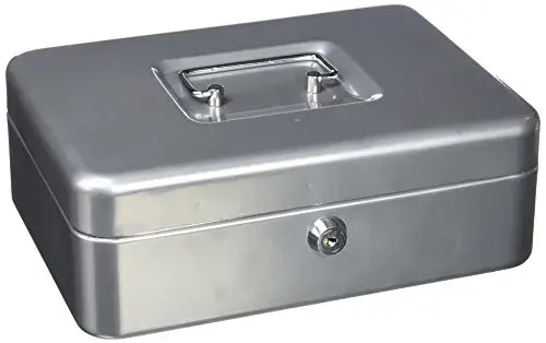 Q-Connect Cofre de moedas 250x180x90mm Prateado