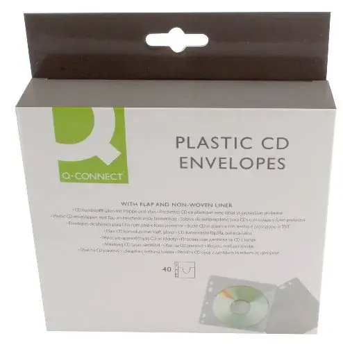 Q-Connect Envelopes PP para 2 CDs 40 unidades
