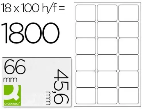 Q-Connect Etiquetas Adesivas A4 66×45,6mm 18Folhas