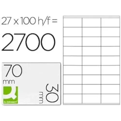 Q-Connect Etiquetas Adesivas A4 70x30mm