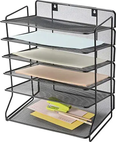 Q-Connect Organizador de Secretária 6 Gavetas Preto