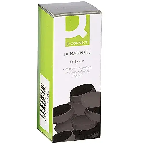Q-Connect Pioneses 10 Unidades Magnéticos 2,5cm Preto