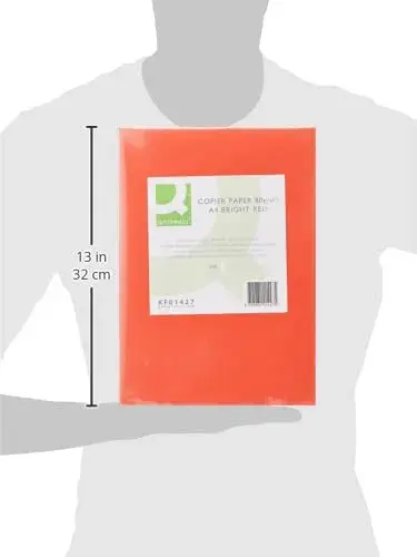Q-Connect Resma de Papel A4 80g Vermelho Brilhante 500 unidades