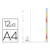 Q-Connect Separadores 12 Cartolina A4