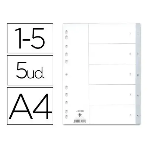 Q-Connect Separadores 5 Plástico DIN A4