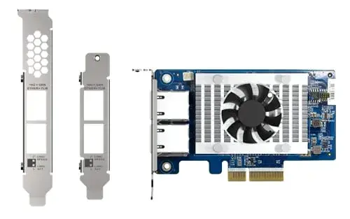 QNAP QXG-10G2T-X710 Placa de Rede Ethernet 10 GbE PCIe Azul