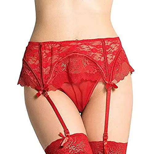 Queen Lingerie Tanga com Liguir de Encajes Sedutora