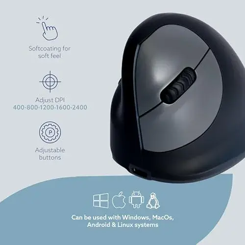 R-GO Tools HE Rato Ergonômico Wireless Preto