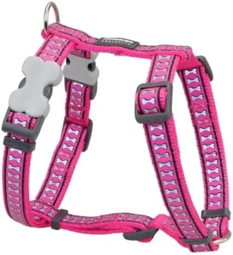 Red Dingo Peitoral One Touch Refletor Fúcsia 2,5×46-76 cm