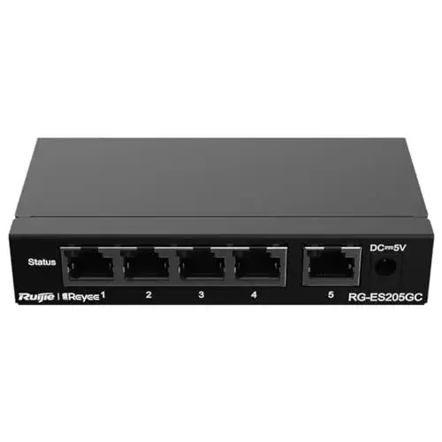 Reyee Switch Cloud RG-ES205GC Switch Gigabit 5 Portas