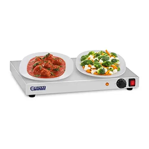 Royal Catering RCHP-250E 250W Inox Placa de Aquecimento com Controle de Temperatura