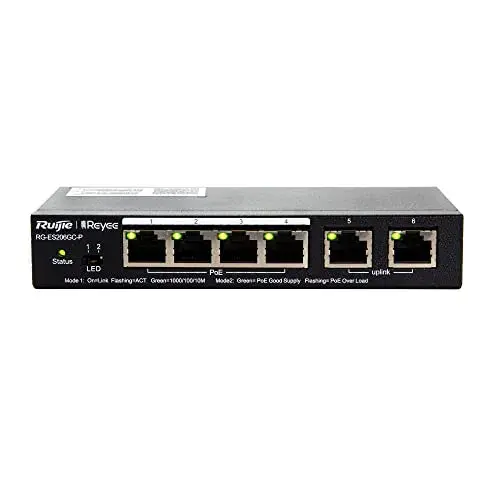 Ruijie Networks RG-ES206GC-P Switch Managed Gigabit 5 Portas