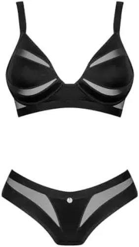 Obsessive Amoria Conjunto Lingerie Sexy Preto XS/S