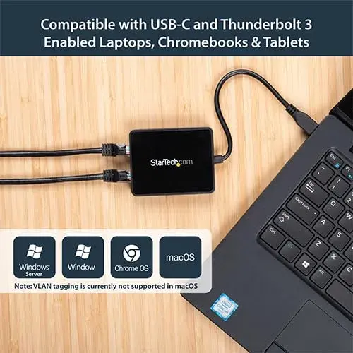 Startech.com US1GC301AU2R Adaptador de Rede USB-C Gigabit Ethernet 1000 Mbit/s Preto