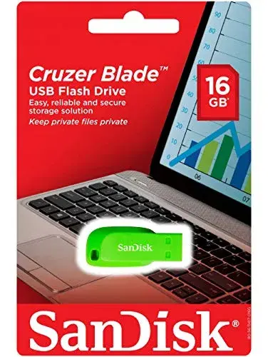 SanDisk Cruzer Blade 16GB USB 2.0 Verde Pens U?