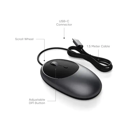 Satechi C1 Mouse USB-C Preto Cinzento 3200 DPI