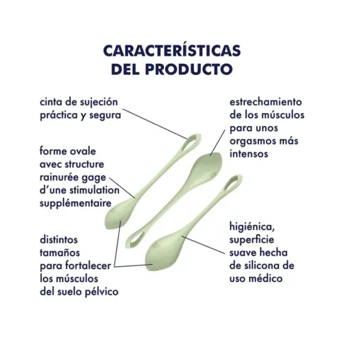 Satisfyer Bolas de Kegel fortalecimento músculos 3cm Verde