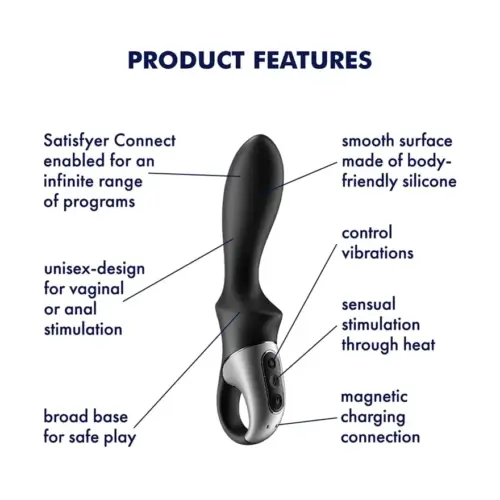 Satisfyer Climax Vibrador Anal Heat Bluetooth Silicone Médico