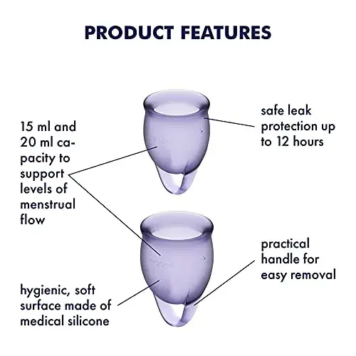 Satisfyer Copo Menstrual Silicone 15 + 20ml Lilás