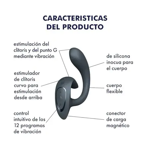 Satisfyer G for Goddess 1 Vibrador Coelho Flexível Silicone Cinza Escuro