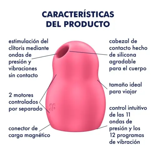 Satisfyer Pro To Go 1 Estimulador de Pulso de Ar Duplo e Vibrador Vermelho