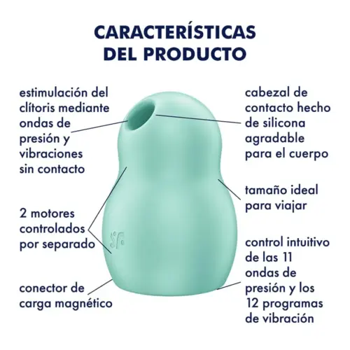 Satisfyer Pro To Go Estimulador de Pulso de Ar Duplo e Vibrador Verde