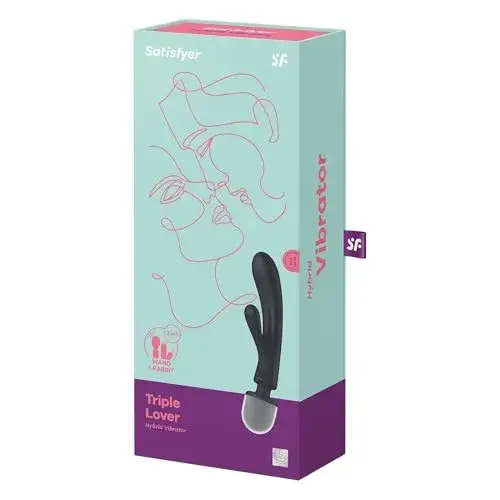 Satisfyer Triple Lover Rabbit Vibrador Recarregável Cinza