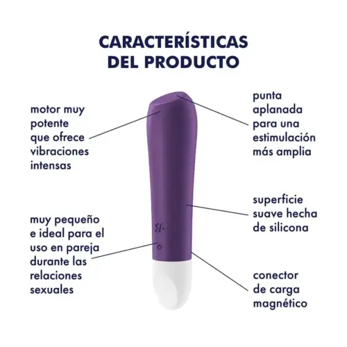 Satisfyer Ultra Power Bullet 2 Bala Vibradora Potente Silicone Morada