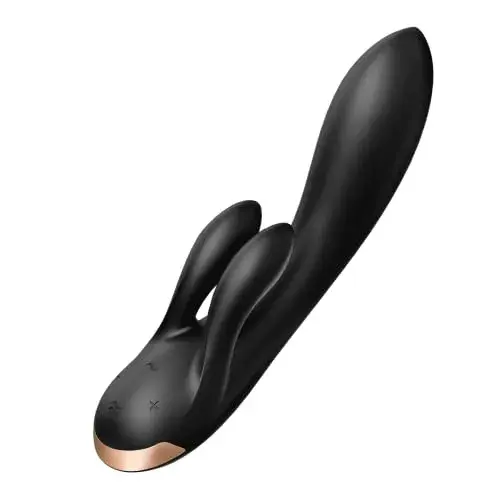 Satisfyer Vibrador Duplo Flex 3 motores silicone macio preto