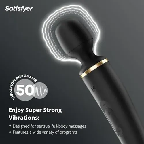 Satisfyer Wand-er Massajador Sem Fio Silicone Preto