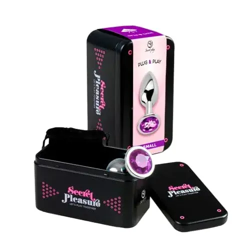 Secret Play Plug Anal Metal Cônico Roxo Função Estímulo