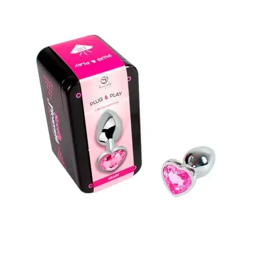 Secret Play Plug Anal Metal Pequeno Coração Rosa