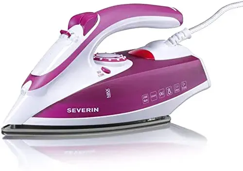 Severin BA 3243 2400W Branco/Violeta Ferro a vapor com sola de cerâmica