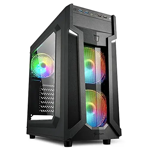 Sharkoon VG6-W Window RGB Midi Tower Preto com 3 Ventiladores LED RGB Endereçáveis