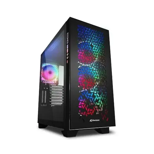 Sharkoon CA300H Caixa Extended-ATX Elite Preto Design Geométrico com Vidro Temperado