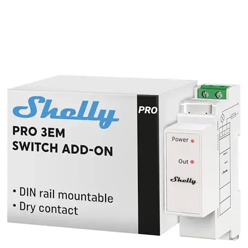 Shelly Relé Pro 3EM Switch Add-On Controle Energia