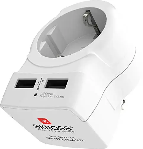 Skross Adaptador Europeu de Schuko para Eua USB 15A