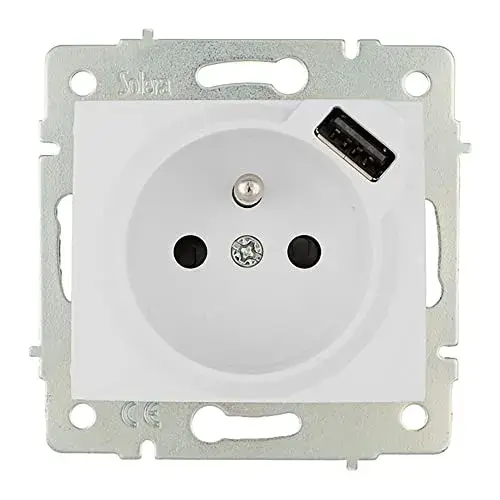 Solera Tomada Bipolar com USB 250V Neutro